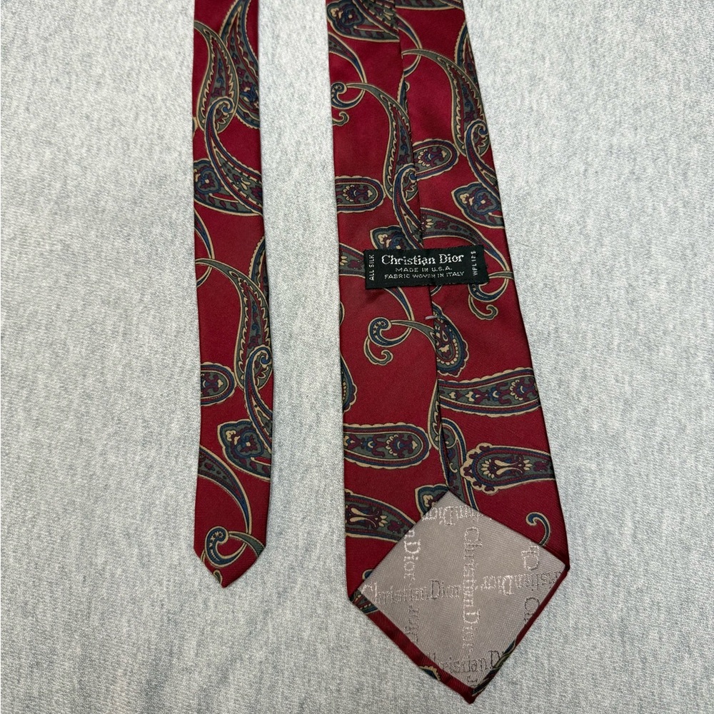 Dior Red Silk Paisley Tie